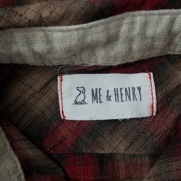 Me & Henry Plaid Polo Onesie Bodysuit 6-9m - Picture 3 of 4